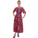 Tile Pattern Background Image Shoulder Straps Boho Maxi Dress 