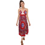 Tile Pattern Background Image Halter Tie Back Dress 