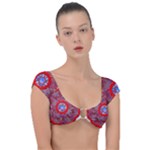 Tile Pattern Background Image Cap Sleeve Ring Bikini Top