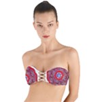Tile Pattern Background Image Twist Bandeau Bikini Top