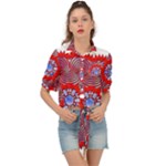 Tile Pattern Background Image Tie Front Shirt 