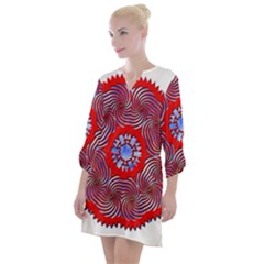 Open Neck Shift Dress 