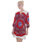 Tile Pattern Background Image Open Neck Shift Dress