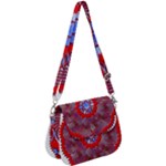 Tile Pattern Background Image Saddle Handbag