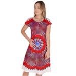 Tile Pattern Background Image Classic Short Sleeve Dress