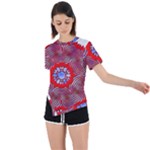 Tile Pattern Background Image Asymmetrical Short Sleeve Sports T-Shirt