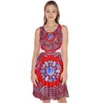 Tile Pattern Background Image Knee Length Skater Dress With Pockets