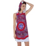 Tile Pattern Background Image Racer Back Hoodie Dress
