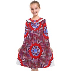 Tile Pattern Background Image Kids  Midi Sailor Dress from ArtsNow.com