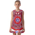 Tile Pattern Background Image Kids  Pilgrim Collar Ruffle Hem Dress