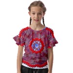 Tile Pattern Background Image Kids  Cut Out Flutter Sleeves