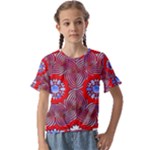 Tile Pattern Background Image Kids  Cuff Sleeve Scrunch Bottom T-Shirt