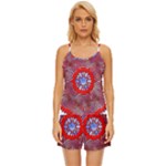 Tile Pattern Background Image Satin Pajama Short Set