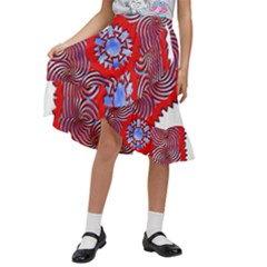 Kids  Ruffle Flared Wrap Midi Skirt 