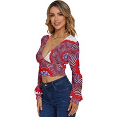 Long Sleeve Deep-V Velour Top 