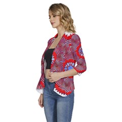 Women s 3/4 Sleeve Ruffle Edge Open Front Jacket 