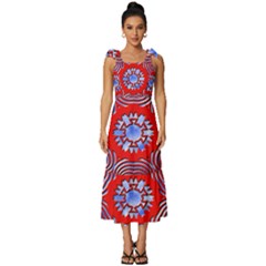 Tie-Strap Tiered Midi Chiffon Dress 