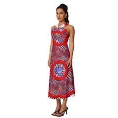 Sleeveless Cross Front Cocktail Midi Chiffon Dress 