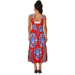 Square Neckline Tiered Midi Dress 