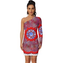 Long Sleeve One Shoulder Mini Dress 