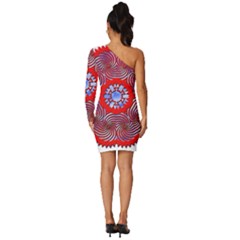 Long Sleeve One Shoulder Mini Dress 