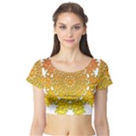 Mandala Background Image Ornament Short Sleeve Crop Top