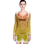 Mandala Background Image Ornament Long Sleeve Bodycon Dress
