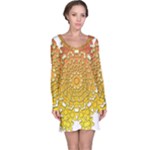 Mandala Background Image Ornament Long Sleeve Nightdress