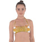 Mandala Background Image Ornament Tie Back Bikini Top