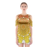 Mandala Background Image Ornament Shoulder Cutout One Piece Dress