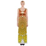 Mandala Background Image Ornament Thigh Split Maxi Dress
