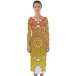 Mandala Background Image Ornament Quarter Sleeve Midi Bodycon Dress