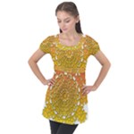 Mandala Background Image Ornament Puff Sleeve Tunic Top