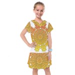 Mandala Background Image Ornament Kids  Drop Waist Dress