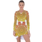 Mandala Background Image Ornament Asymmetric Cut-Out Shift Dress