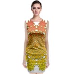 Mandala Background Image Ornament Sleeveless Velvet Midi Dress