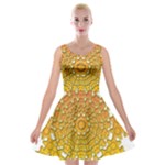 Mandala Background Image Ornament Velvet Skater Dress