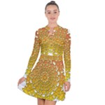 Mandala Background Image Ornament Long Sleeve Panel Dress