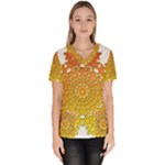 Mandala Background Image Ornament Women s V-Neck Scrub Top