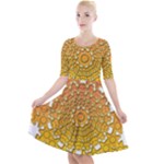 Mandala Background Image Ornament Quarter Sleeve A-Line Dress