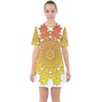 Mandala Background Image Ornament Sixties Short Sleeve Mini Dress