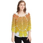 Mandala Background Image Ornament Chiffon Quarter Sleeve Blouse