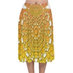 Mandala Background Image Ornament Velvet Flared Midi Skirt