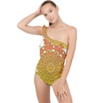 Mandala Background Image Ornament Frilly One Shoulder Swimsuit