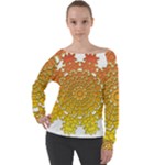 Mandala Background Image Ornament Off Shoulder Long Sleeve Velour Top