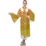 Mandala Background Image Ornament Maxi Velvet Kimono