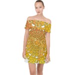 Mandala Background Image Ornament Off Shoulder Chiffon Dress