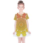 Mandala Background Image Ornament Kids  Simple Cotton Dress