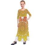 Mandala Background Image Ornament Kids  Quarter Sleeve Maxi Dress