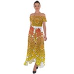 Mandala Background Image Ornament Off Shoulder Open Front Chiffon Dress